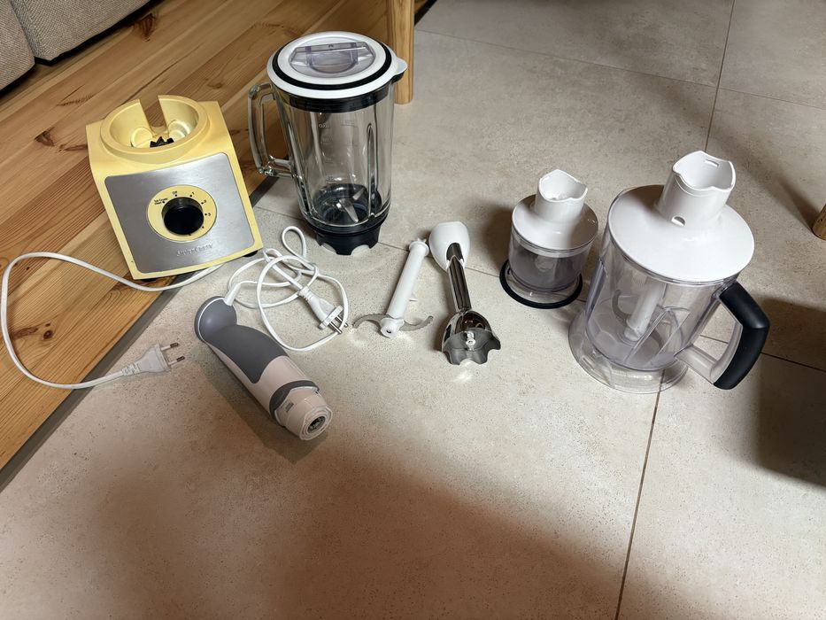Zestaw dwóch blenderów  - ręczny Braun MQ 5245 WH oraz kielichowy Silvercrest Lidl