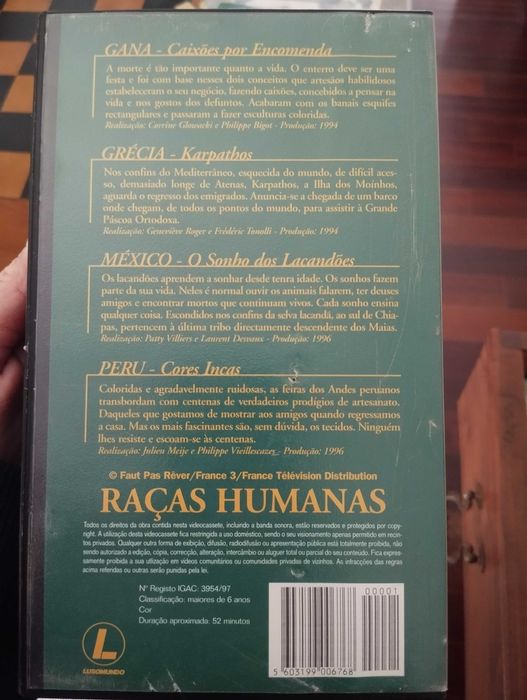 VHS “Raças Humanas – Rostos do Mundo”