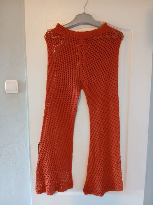 Ceglaste spodnie handmade boho hit wiosna/lato