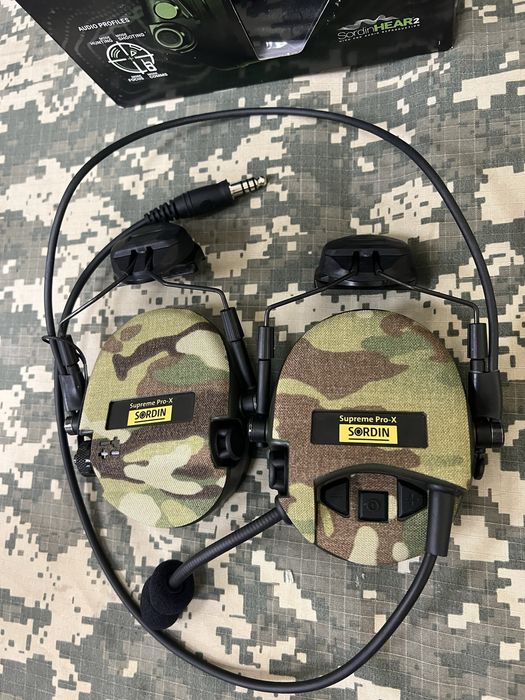 Військові навушники Sordin® + мікрофон кабель для рації + кріплення‼️