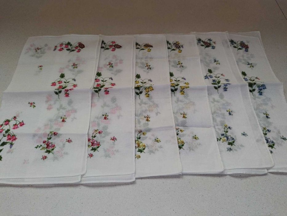 chusteczki do nosa damskie z haftem 6szt