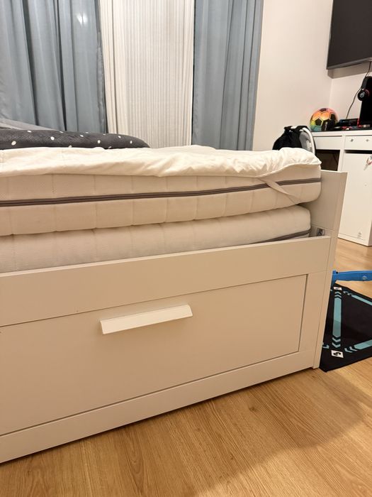 Cama IKEA Brimnes 80x200 + 2 colchões