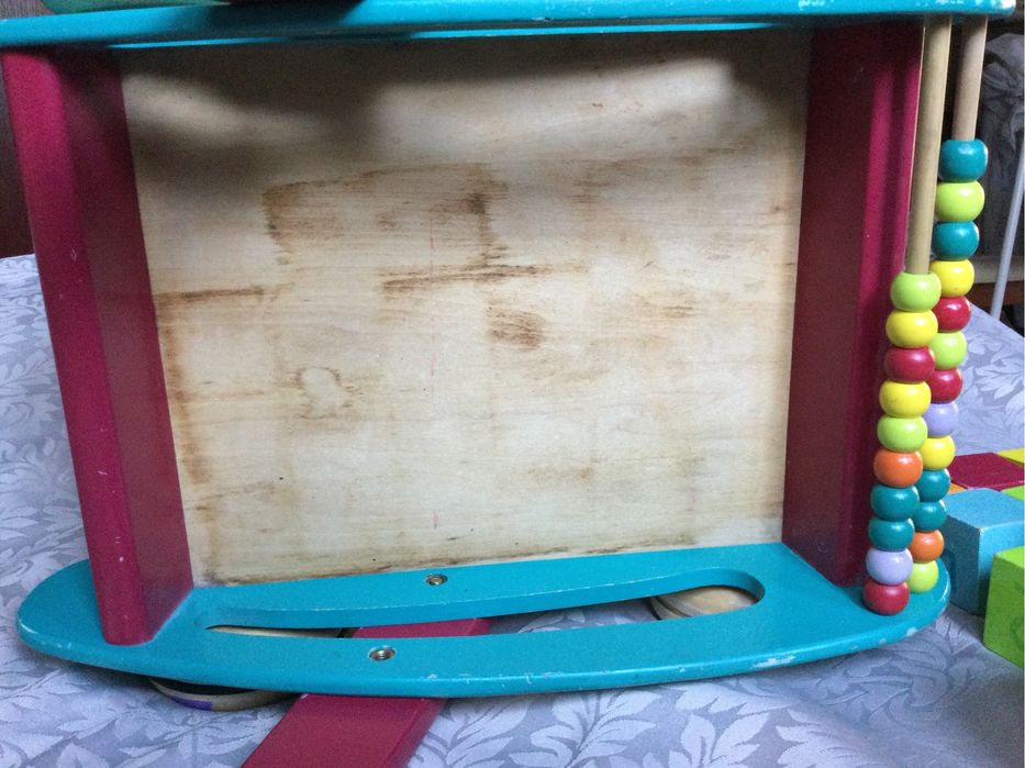 JANOD Drewniany Pchacz Wózek z klockami