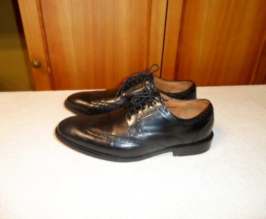 Мужские кожаные туфли броги Clarks p. 41 натуральные 26,5 см черные