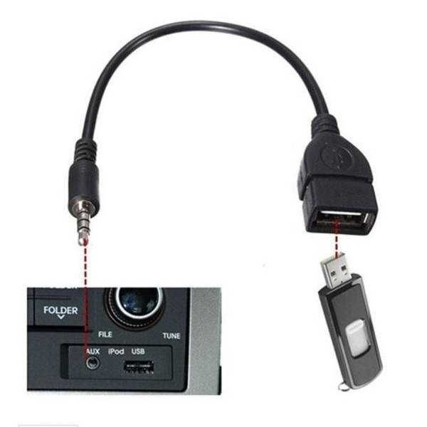 Кабель AUX Аудио 3.5 мм(4pin) × USB 2.0 (Чёрный) Шнур Переходник