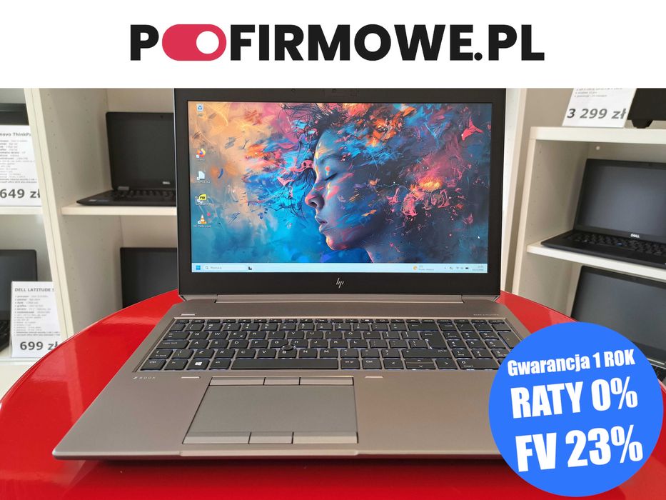 Mobilna Stacja Robocza dla Grafika 15" HP Zbook Fury 15 G6 i9-9880H 32GB/512GB SSD NVidia IPS Modem Sim Win11 Gwarancja 12mc Faktura 23% PoFirmowe.pl