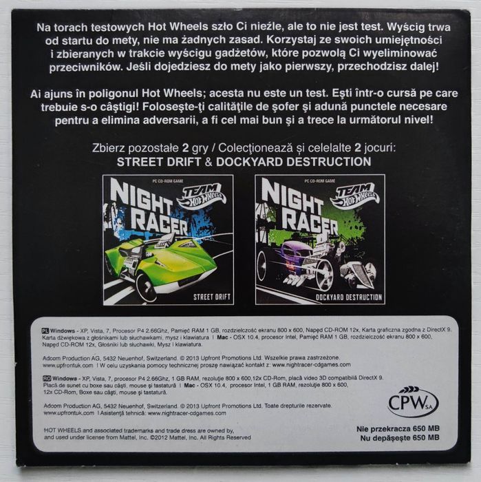 Gra Team Hot Wheels Night Racer Rubble Ruckus PL PC