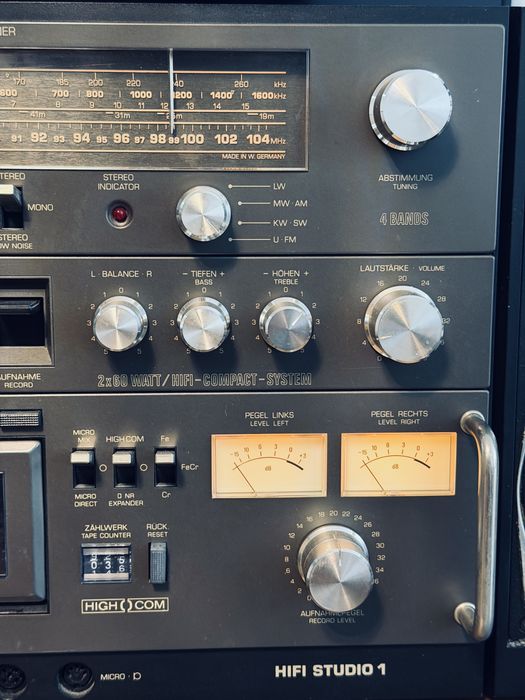 ‼️ Telefunken HiFi Studio 1M — немецкий Hi-Fi бумбокс, съёмные 3-полосные колонки, стрелочные индикаторы ℹ️ из Германии, обслужен