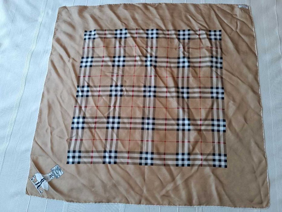 Вінтажна шовкова хустка у клітку Burberry