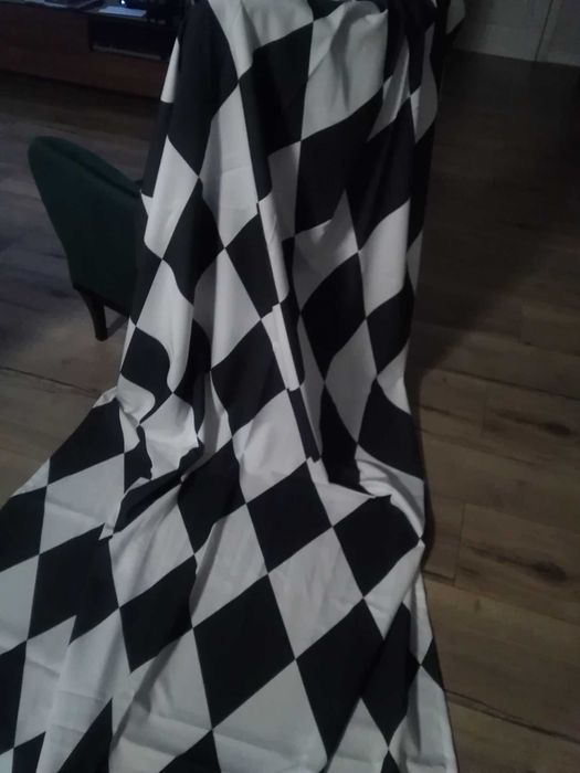 Zasłona grafitowo -  biała