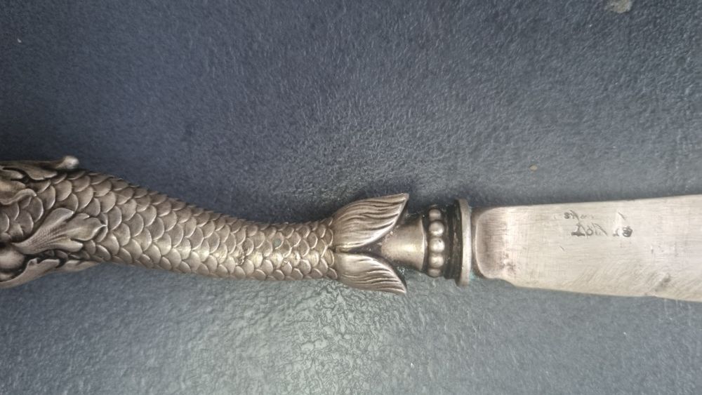 SREBNY Nóż do jedzenia ryby