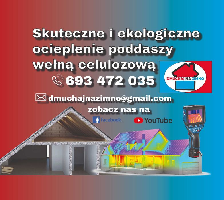 Ocieplanie domu poddasza wełna celulozowa naprawa izolacji po kunach