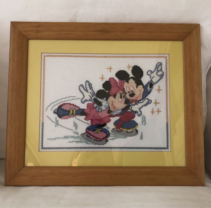 Quadros ponto cruz pinoquio mickey Minnie bamby donald