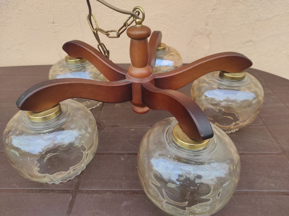 Lampa żyrandol stara prl