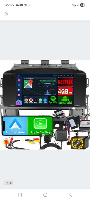 RADIO do Opel Astra J 2010-2016 Nawigacja GPS Android WiFi CARPLAY 4GB RAM