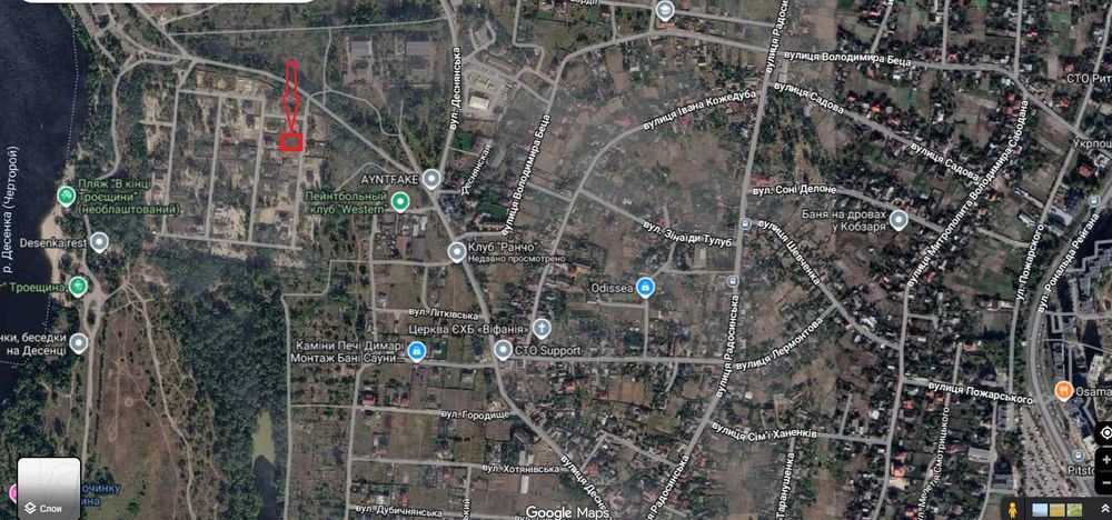 Ділянка в Києві 10 соток. Мальовничі місця, річка. Охорона. с.Троєщина