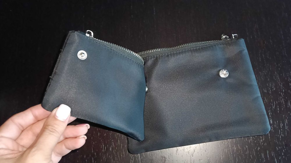 Bolsa necessaire dupla preta Tiffosi, com mola magnética