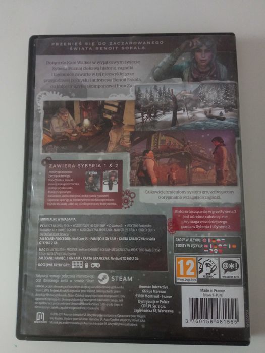 Syberia day one edition edycja kolekcjonerska sprzedam dobra cena