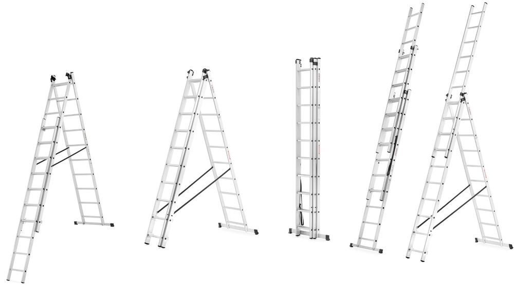 HIT! Drabina Aluminiowa 3x10 (7,55m) do 150 kg + Hak i Torba!
