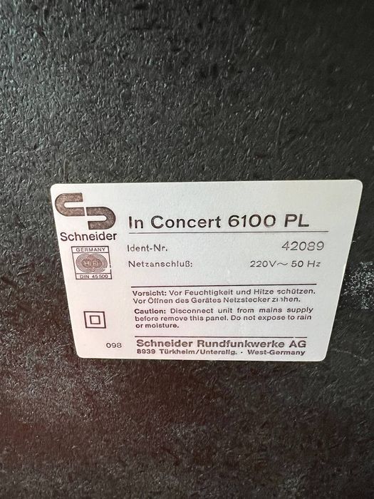 Schneider In Concert 6100 PL Вініловий програвач