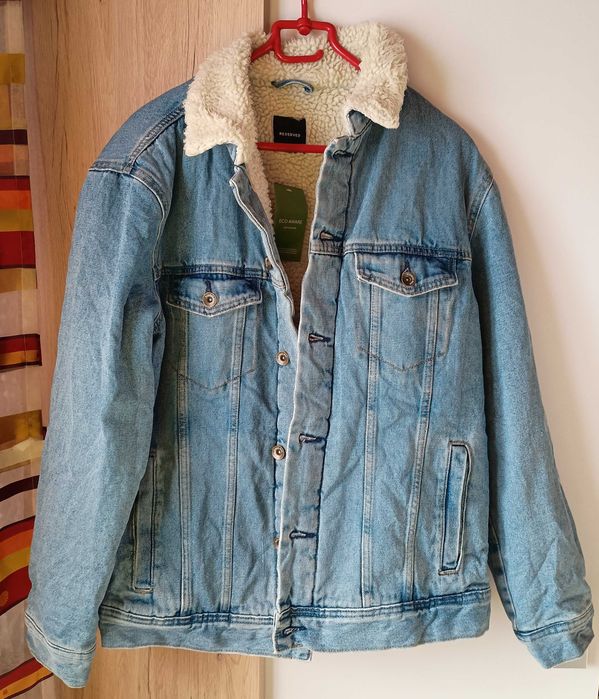 Kurtka jeansowa XL z kożuszkiem sherpa futerkiem Reserved