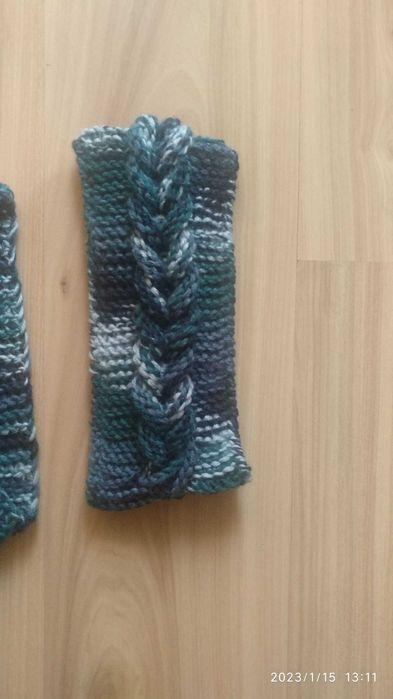 ręcznie robione, zestaw z opaską i szalikiem