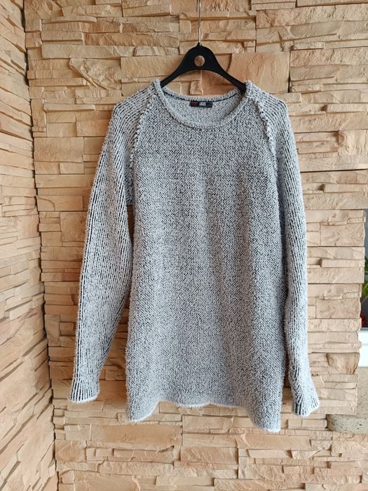 Szary męski sweter L