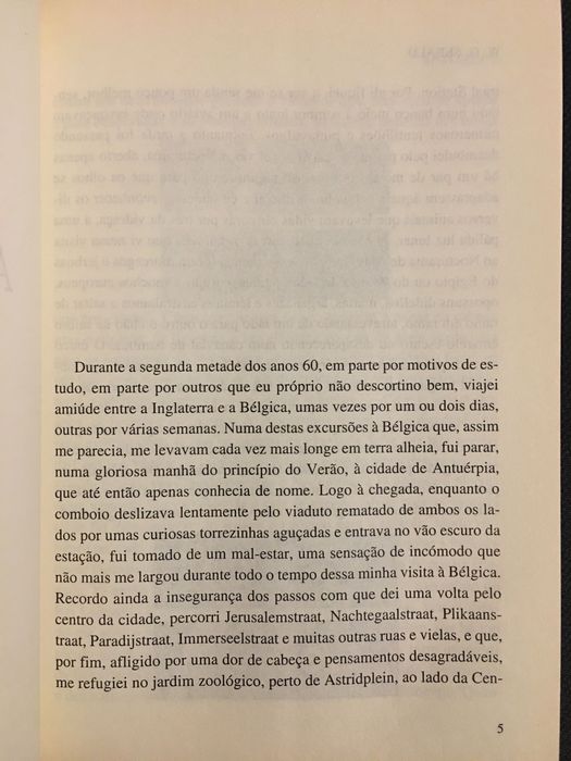 Stig Dagerman/A.  Schwarzenbach/ E. Junger/ G. Sebald /G. Grass