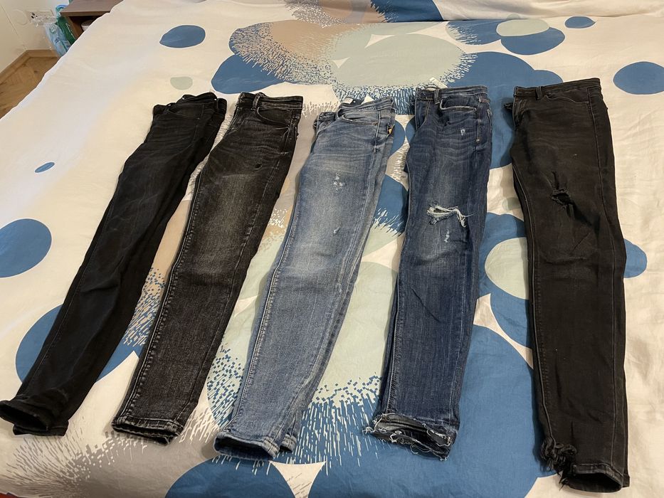5 par jeansów spodni stradivarius zara levis wrangler lee 32/34 xs xxs