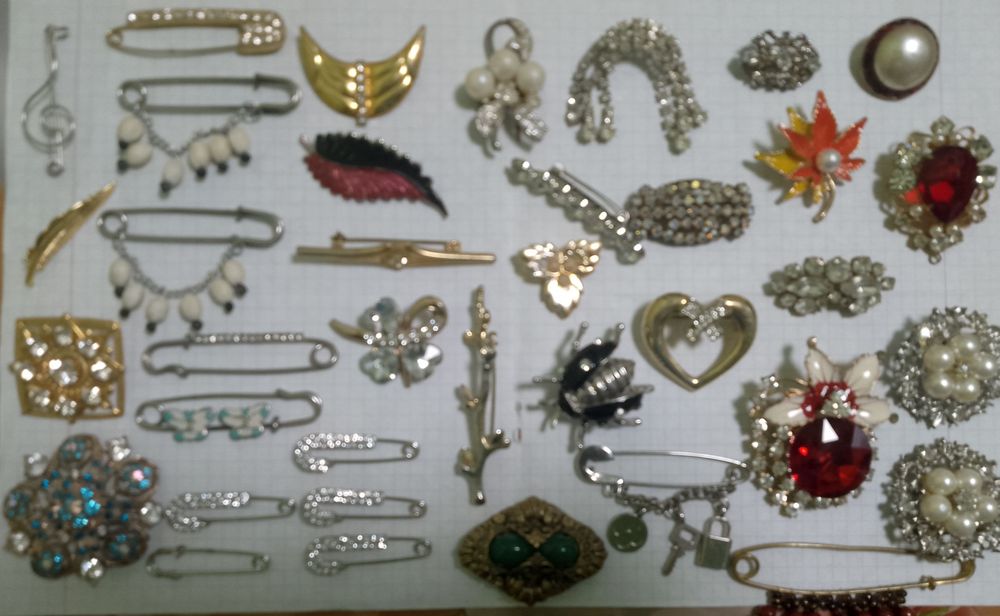 Брошь винтажная позолота