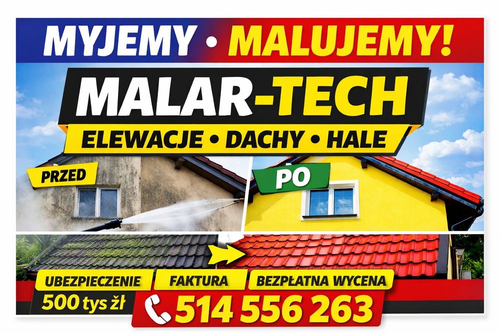 Malowanie elewacji ,śląsk,małopolska mycie elewacji,papowanie dachów