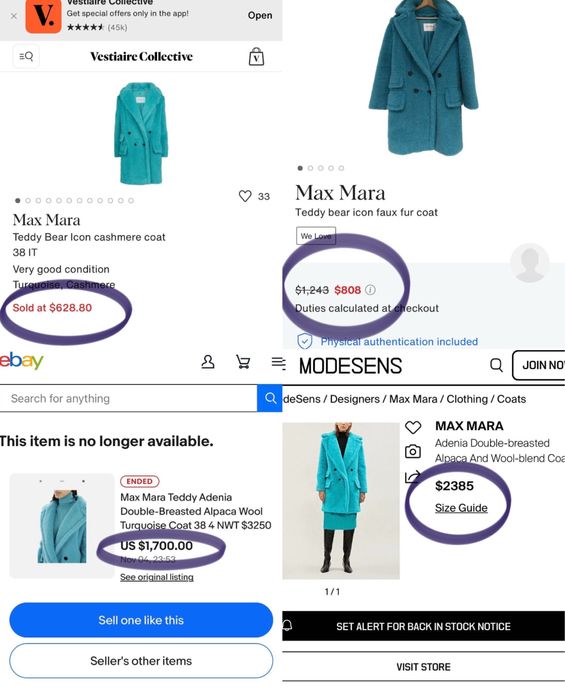 MAX MARA Шуба оверсайз из шерсти и шелка