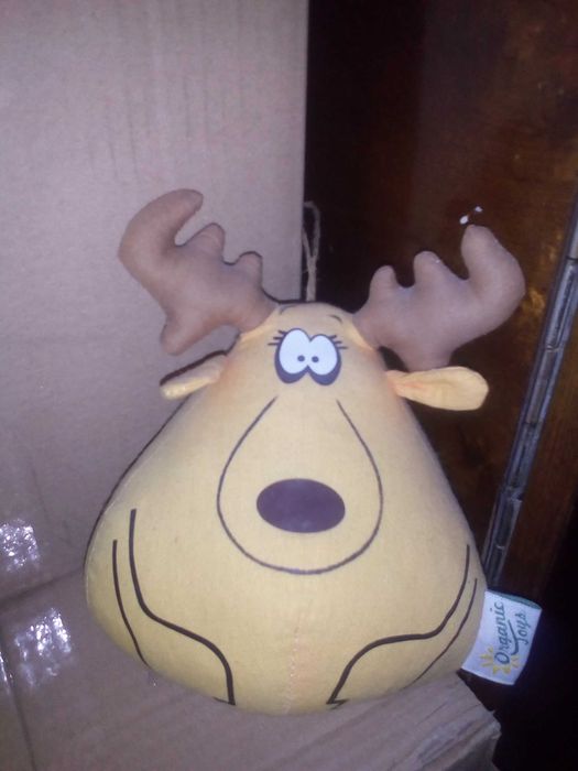 Игрушка мягкая лось на подвесе 16 см