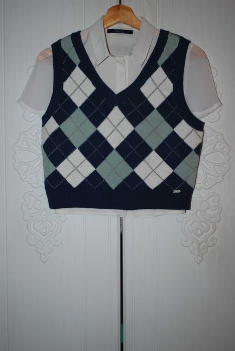 Фирменная рубашка+жилетка на рост 134см