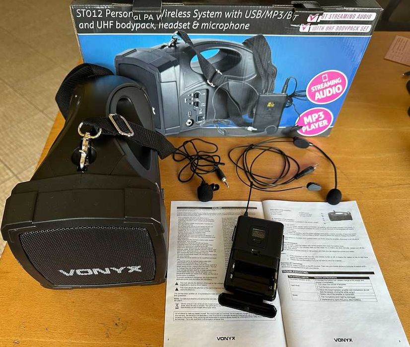 100W Portable Amplified Column Speaker with MP3/USB/Bluetooth and Wireless Microphone64750735949826121