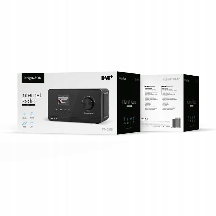 Radio internetowe sieciowe DAB+,Kruger&Matz KM0816.1 budzik Bluetooth