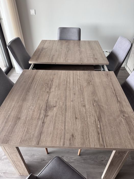 Mesa de jantar extensível 6/8 pessoas + 6 cadeiras