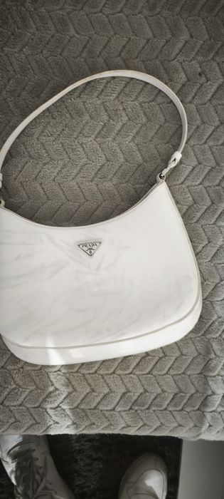 Prada Hobo Bag Vintage - Edição Especial Efeito Mármore (Branco/Cinza)