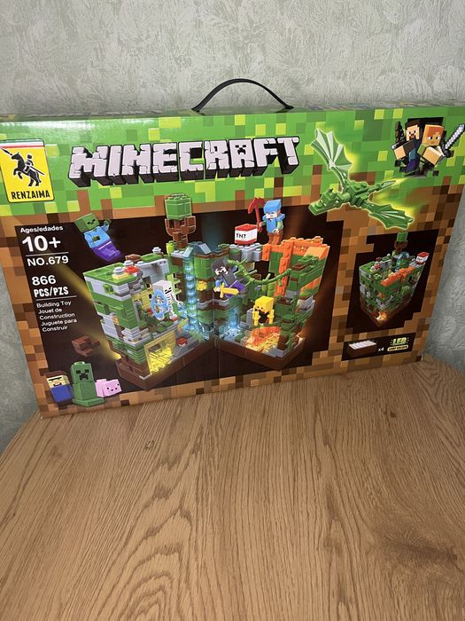 Констркутор minecraft з LED підсвіткою 850 деталей | лего майнкрафт