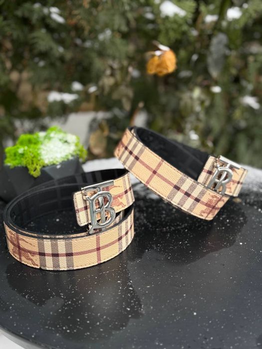 Ремінь Burberry бежевий чоловічий ремень Барбери кожный мужской