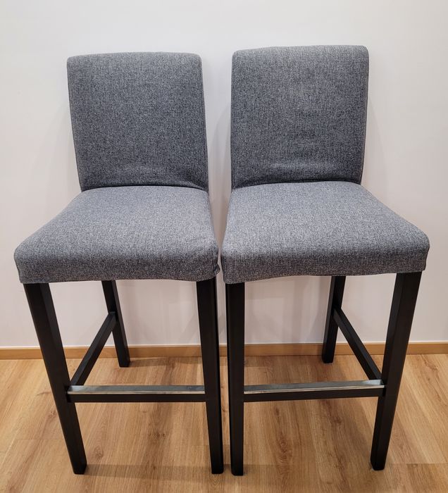 Banco alto c/encosto, preto/Gunnared Ikea cinz, 75 cm