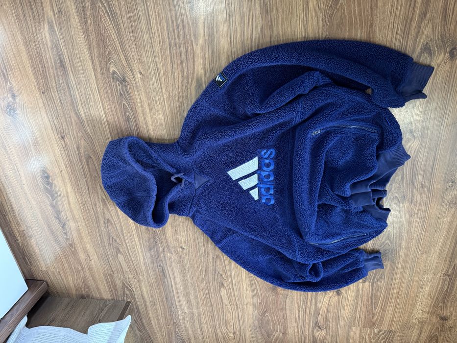 Granatowa bluza Adidas, meska, M boxy kroj, super stan