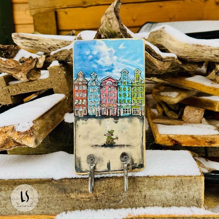 Driftwood | Wieszak 'GDAŃSK' na morskiej desce Włóczykij | LUKI SZTUKI