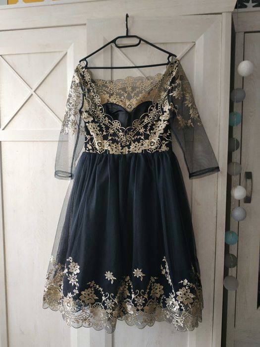 chi chi london black and gold dress Chi chi london black