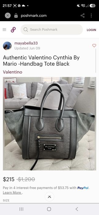 Сумка Valentino Италия, натуральная,кожа/замша
