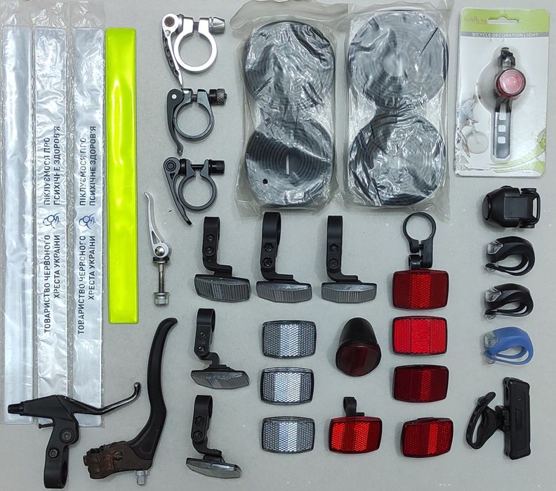 Запчасти и аксессуары на велосипед MTB, шоссе, дорожный