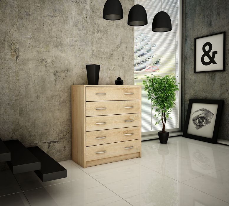 NOWA komoda z 5 szufladami 85x74x35 - 4 kolory - DOSTĘPNA OD RĘKI!!!