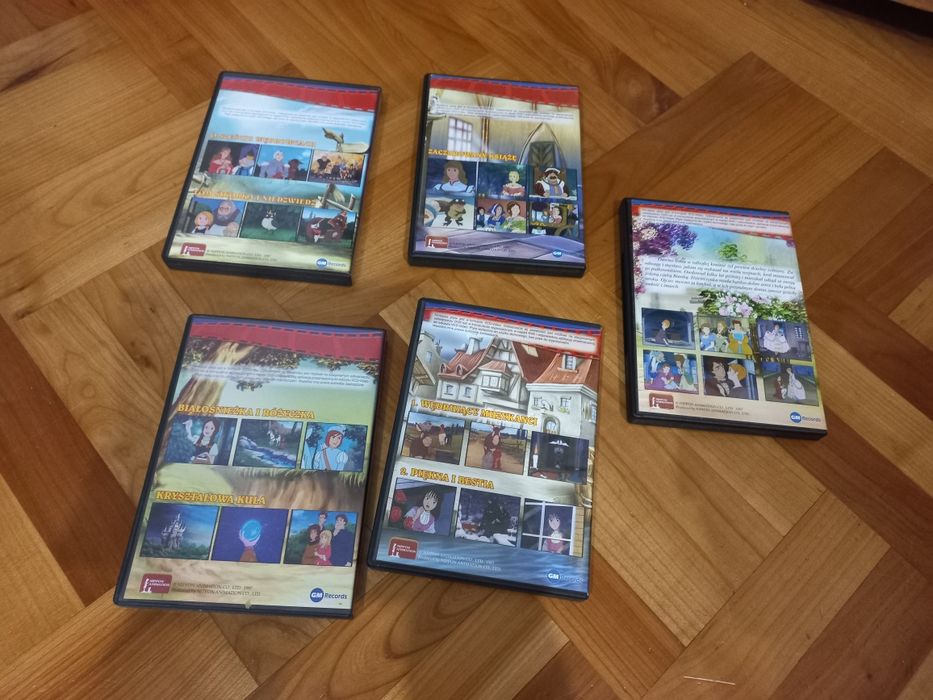 Płyty DVD z bajkami zestaw 5szt.