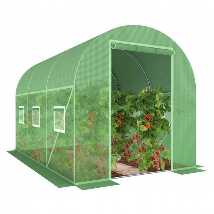 Теплица. Парник с окнами, армированная пленка, теплиця з вікнами