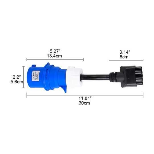 Adaptador TESLA para Tomada Azul 32A Monofasica